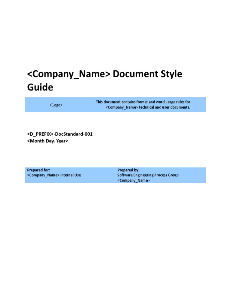 Style Guide Rules for Formatting Technical and User Documents PDF