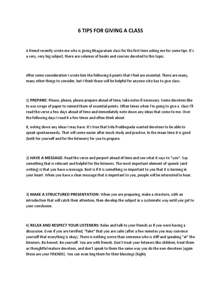 Essential Tips for Giving a Class | PDF | Religion And Belief