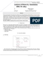 Design and Analysis of Al-6081 T6 Piston