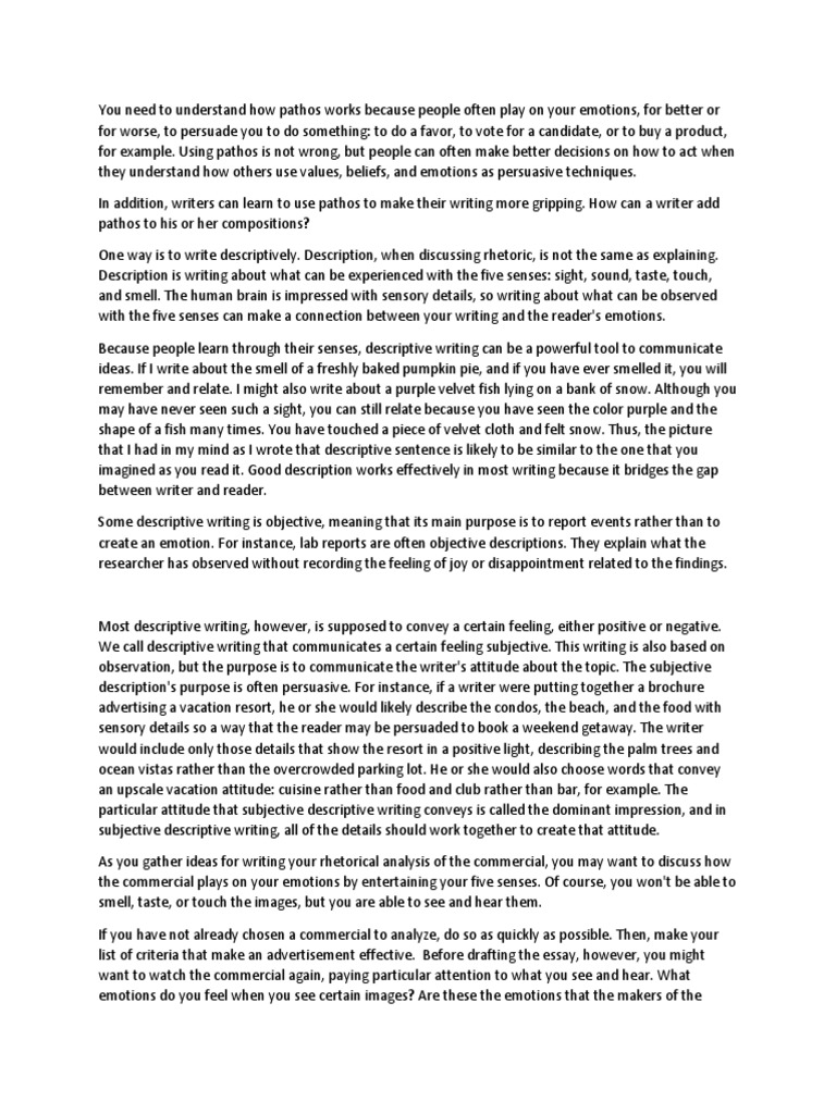 Lecture 6-Writing Descriptively | PDF | Attitude (Psychology) | Rhetoric