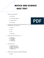 Mathematics and Science Quiz Test