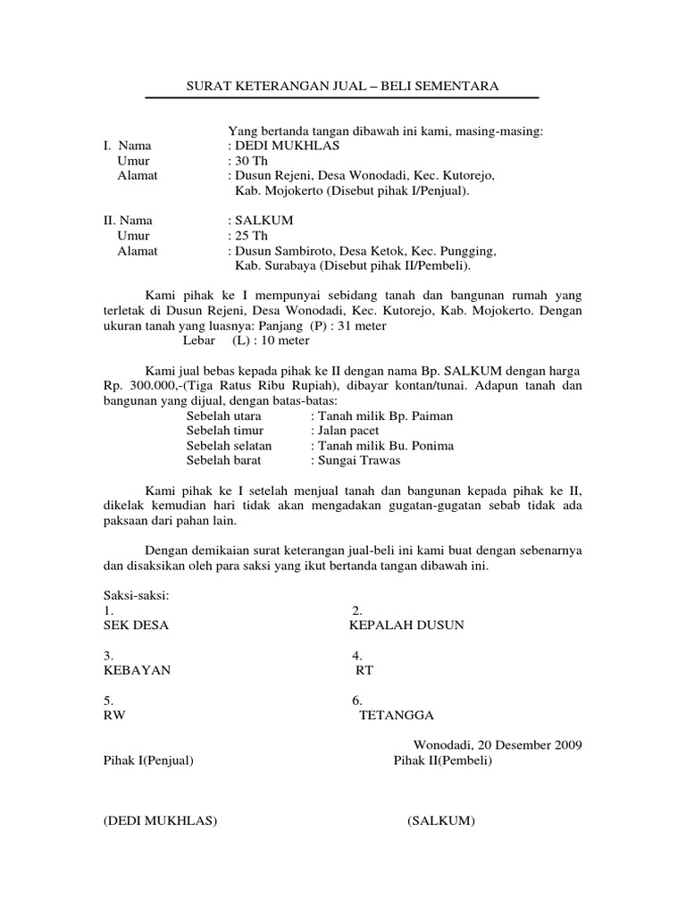 Download 91+ Contoh Surat Surat Jual Beli Tanah Gratis Terbaru