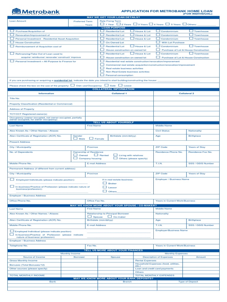 metrobank-home-loan-application-form-pdf-mortgage-loan-loans