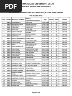 AILET-2017 Result (Roll Number Wise)