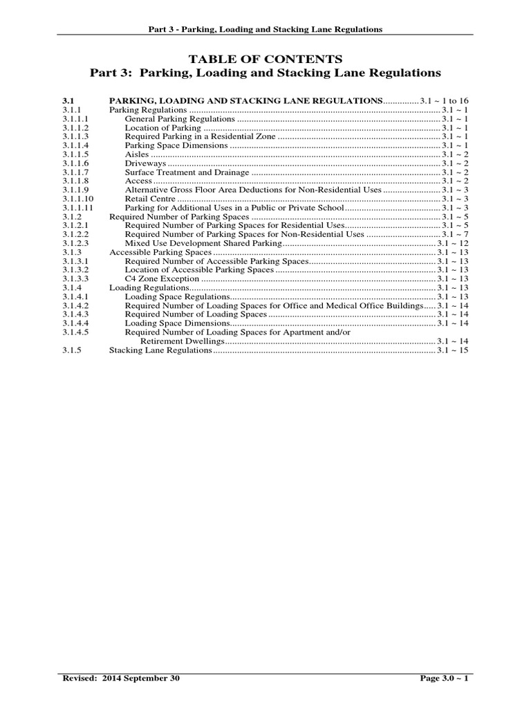 Part 3 Parking, Loading and Stacking Lane Regulations PDF