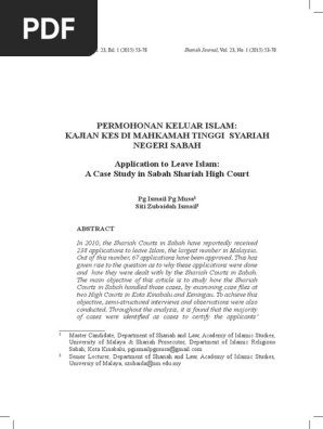 Artikel On Murtad Sabah Pdf