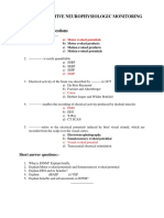 Intra Operative Neurophysiologic Monitoring: A) Motor Evoked Potentials