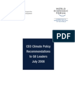 CEO Climate Policy Recommendations To G8 Leaders July 2008