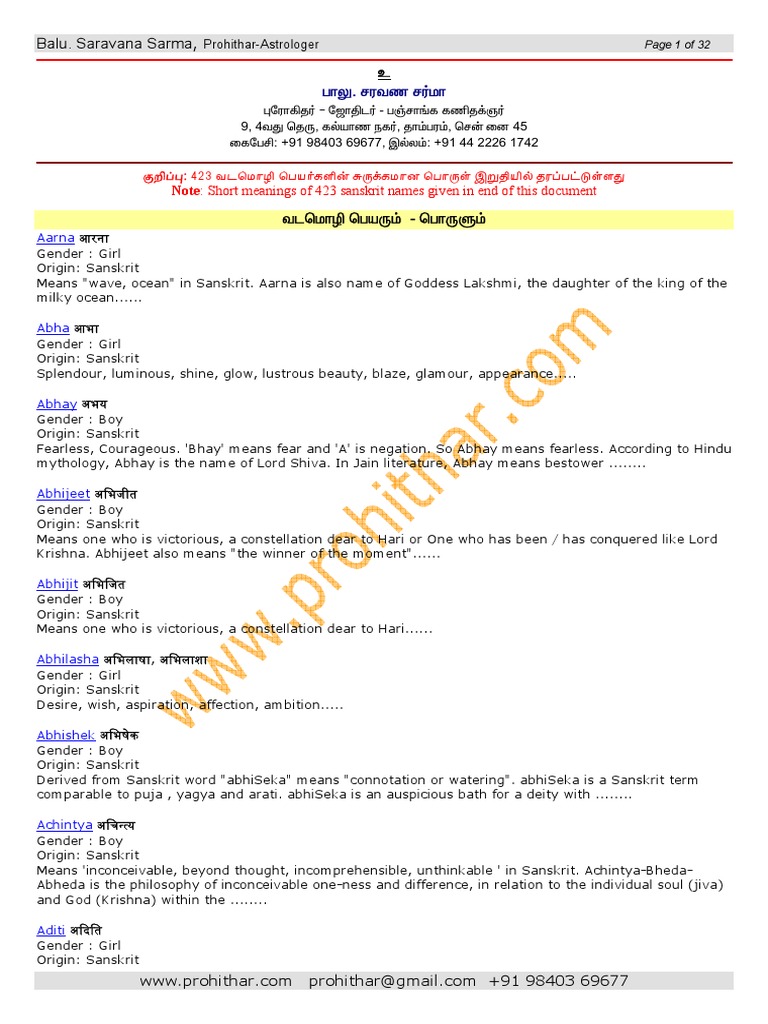 Sanskrit Baby Names and Meanings PDF | PDF | Devi | Shiva