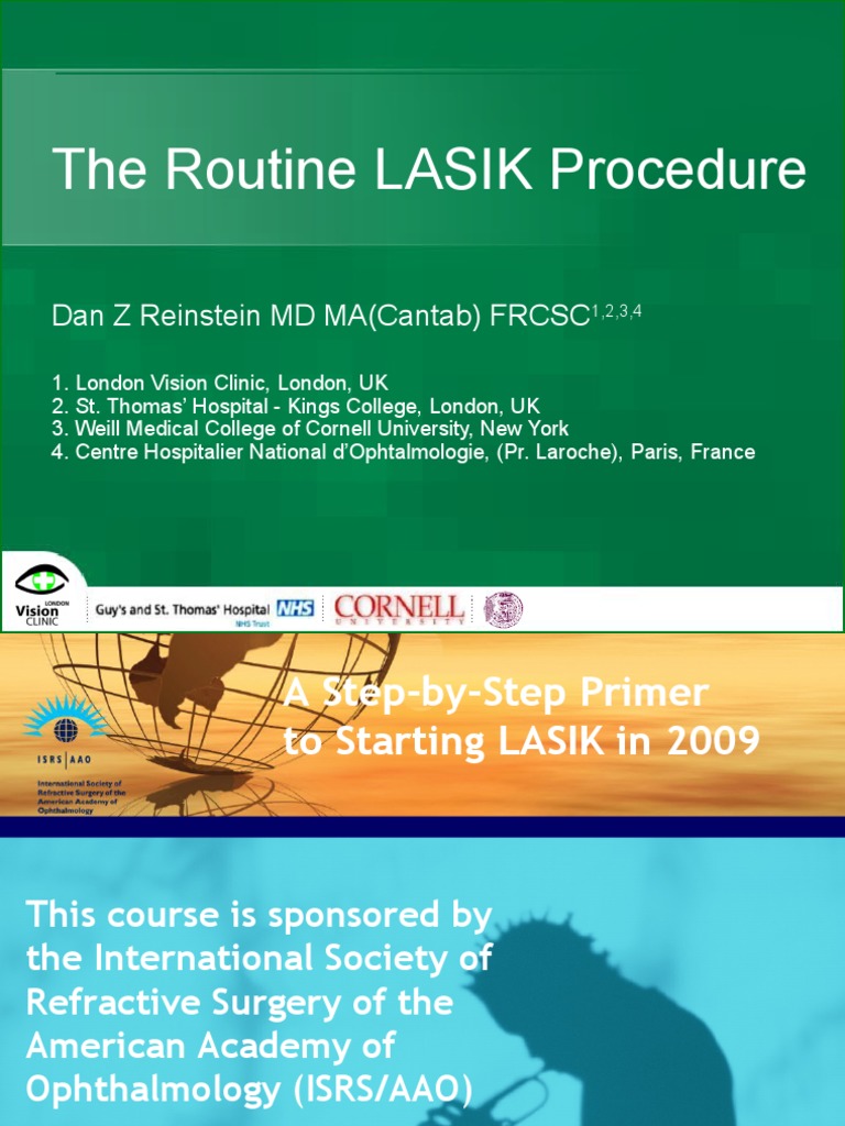 The Routine Lasik Procedure Pdf Ophthalmology Human Eye