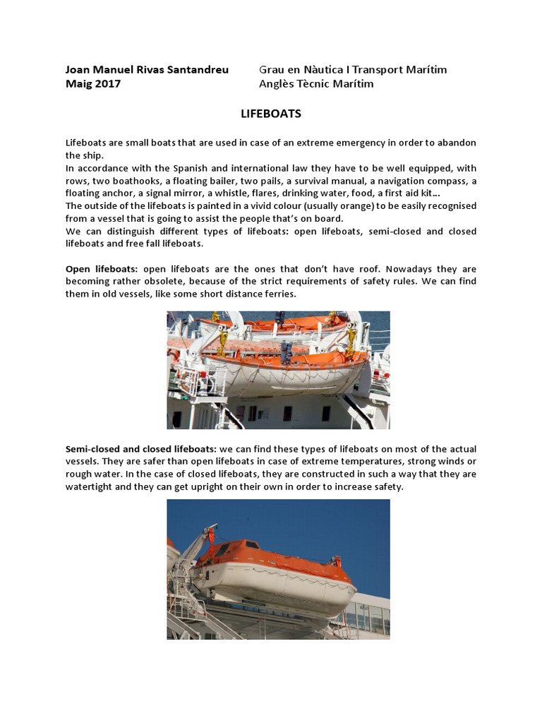 Lifeboats PDF Industries Ships