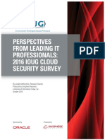 Perspectives From Leading It Professionals 2016 Ioug Cloud Security Survey