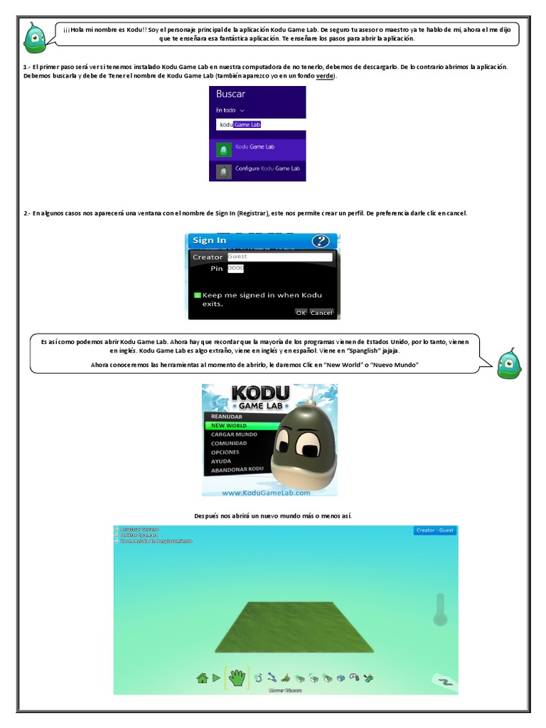 Introducción a Kodu Game Lab | PDF | Programación de computadoras ...