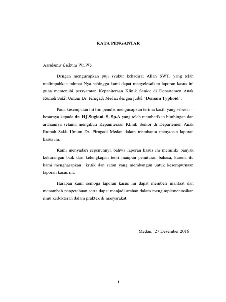 Kata Pengantar Typhoid 1