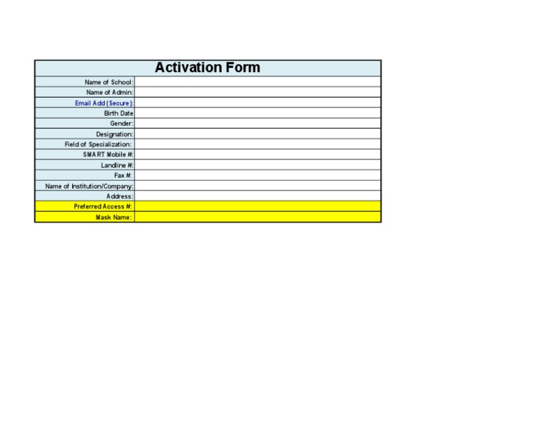 Infocast Admin Activation Form | PDF