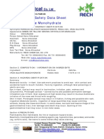 Msds of Ferrous Sulphate Monohydrate From Rech Chemical Co. LTD