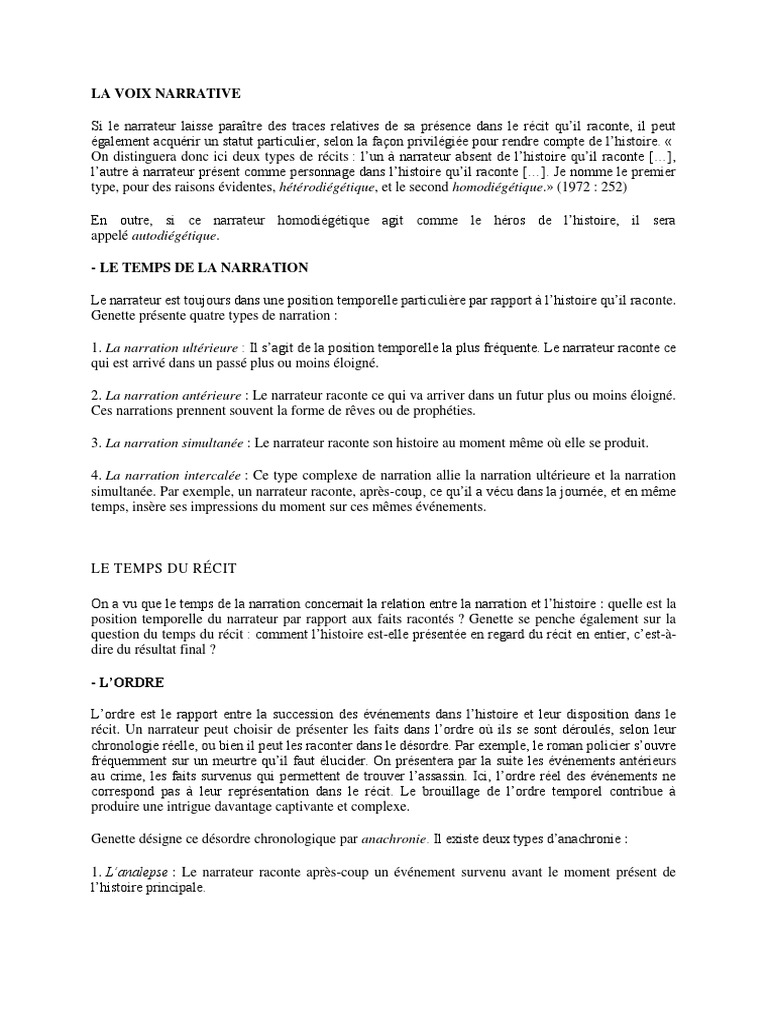 Types et techniques de narration | PDF | Narration | Récit