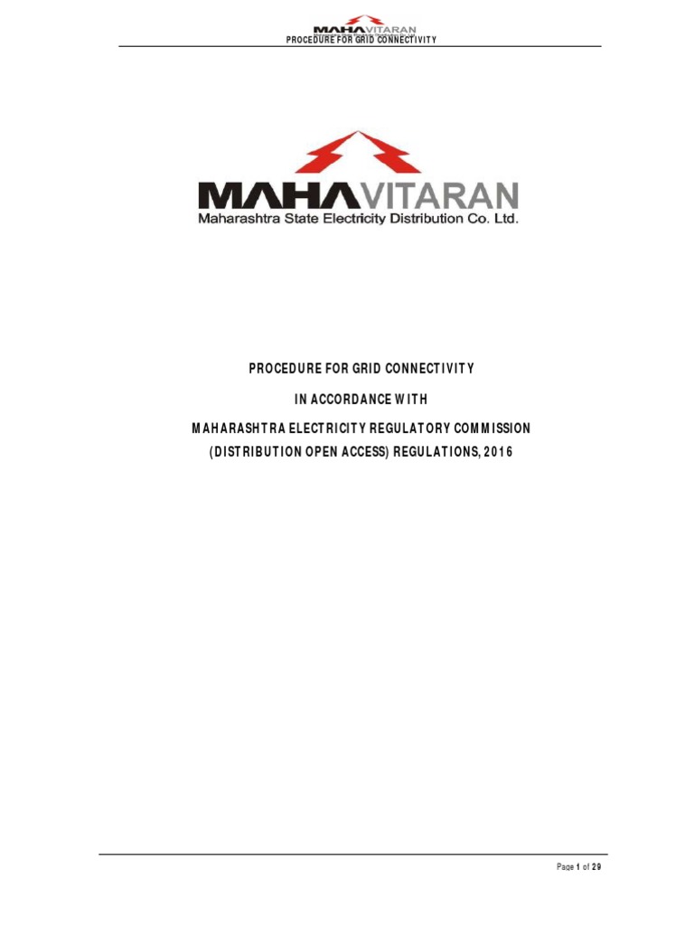 Grid Connectivity Procedure for MSEDCL | PDF | Electrical Grid ...