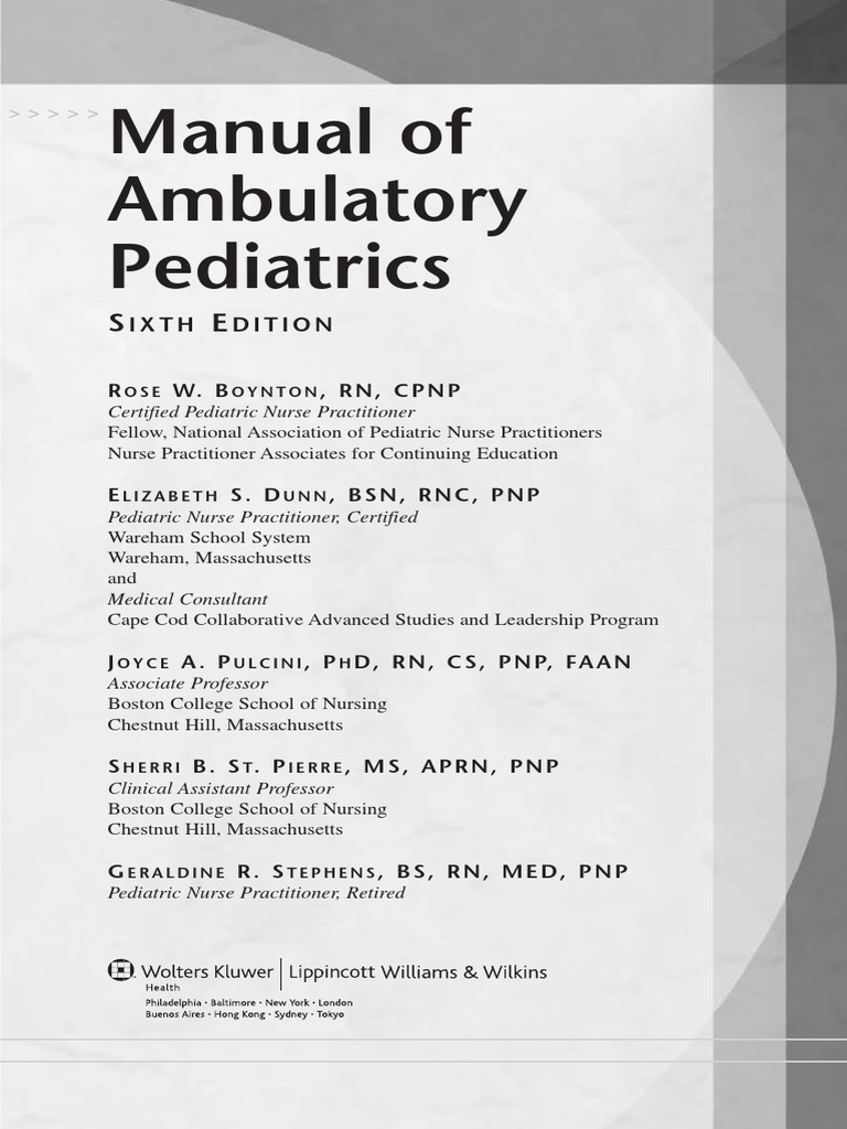 Manual Of Ambulatory Pediatrics | PDF | Adolescence | Preadolescence