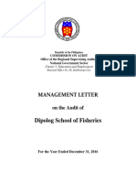 Dipolog School of Fisheries: Management Letter