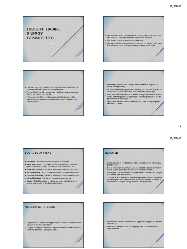 Energy Commodity Trading Risks Explained | PDF | Futures Contract ...