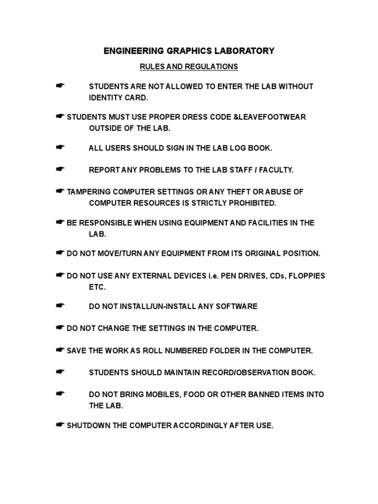 E G LAB Rules Regulations | PDF | Perpendicular | Line (Geometry)