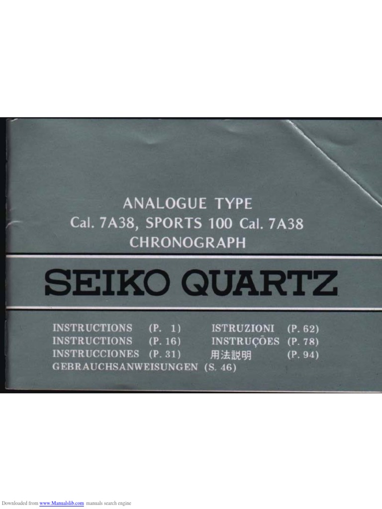 Seiko 7a38 Manual | PDF