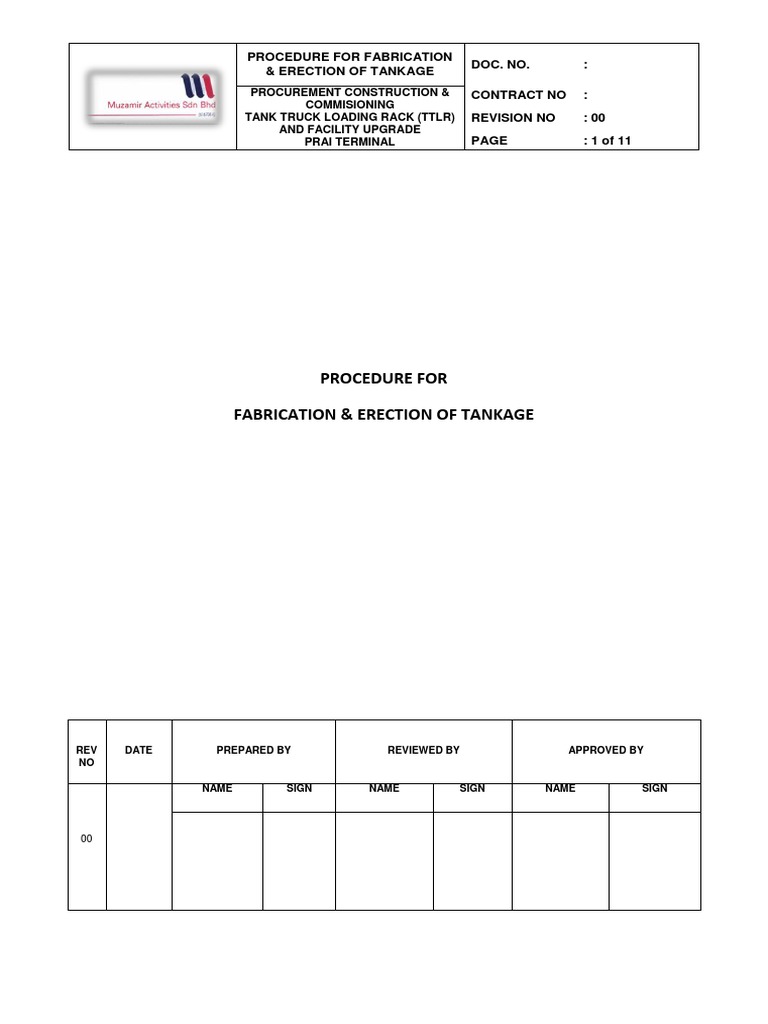 Tank Fabrication Procedure | PDF | Metal Fabrication | Crane (Machine)