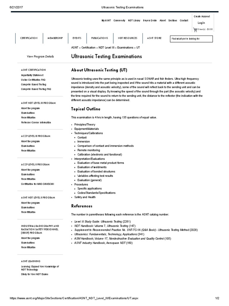 Ultrasonic Testing Examinations | PDF | Nondestructive Testing | Ultrasound