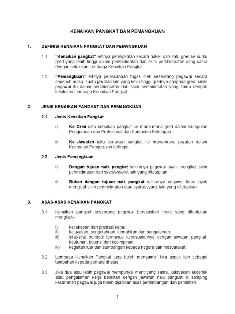 Nota Kenaikan Pangkat Pemangkuan Pdf