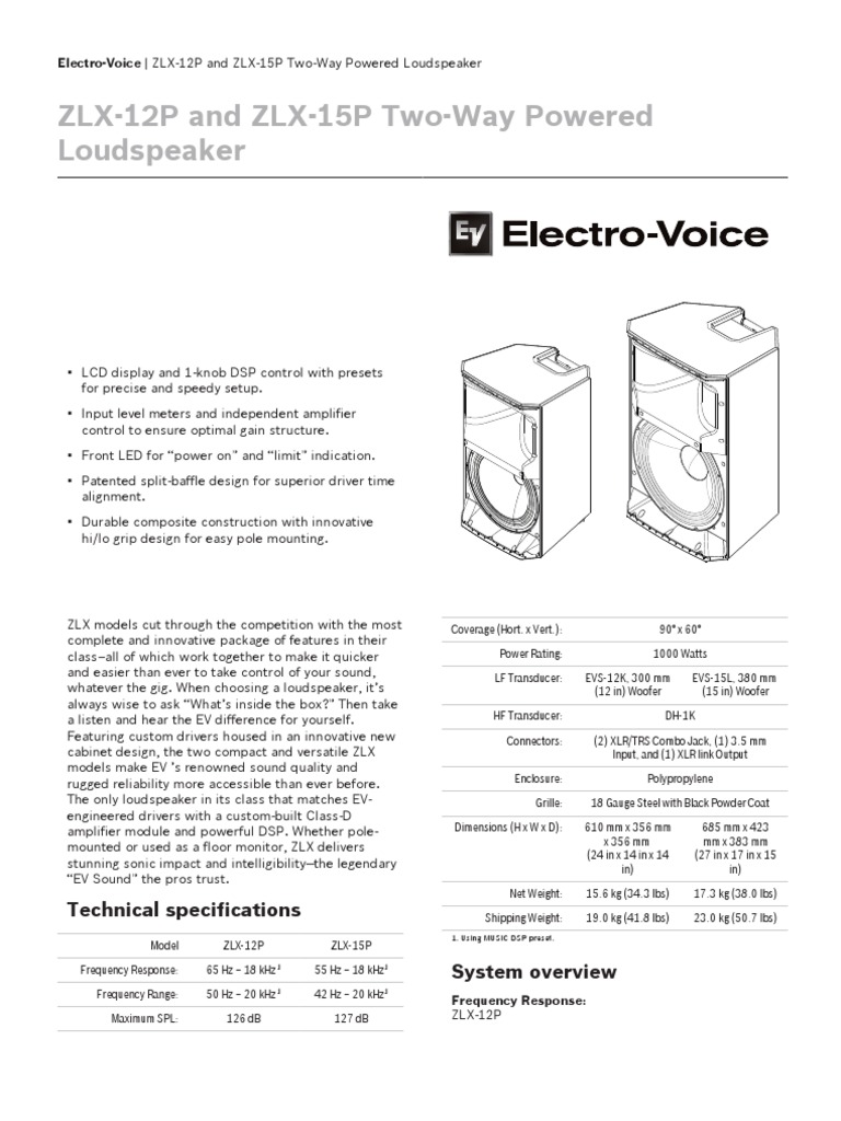ZLX-12P ZLX-15P EDS.pdf | Loudspeaker | Sound Production Technology