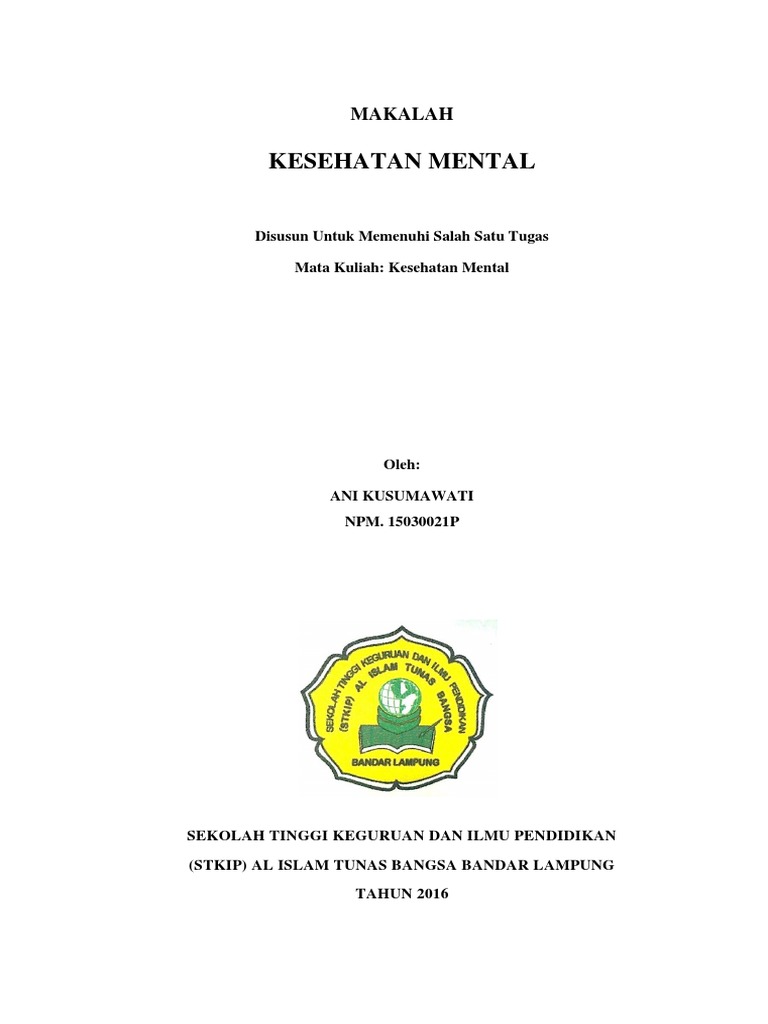 Makalah Kesehatan Mental