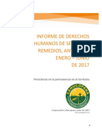 Informe de derechos humanos en Segovia y Remedios primer semestre del año