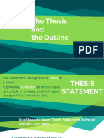 The Thesis and the Outline[1]