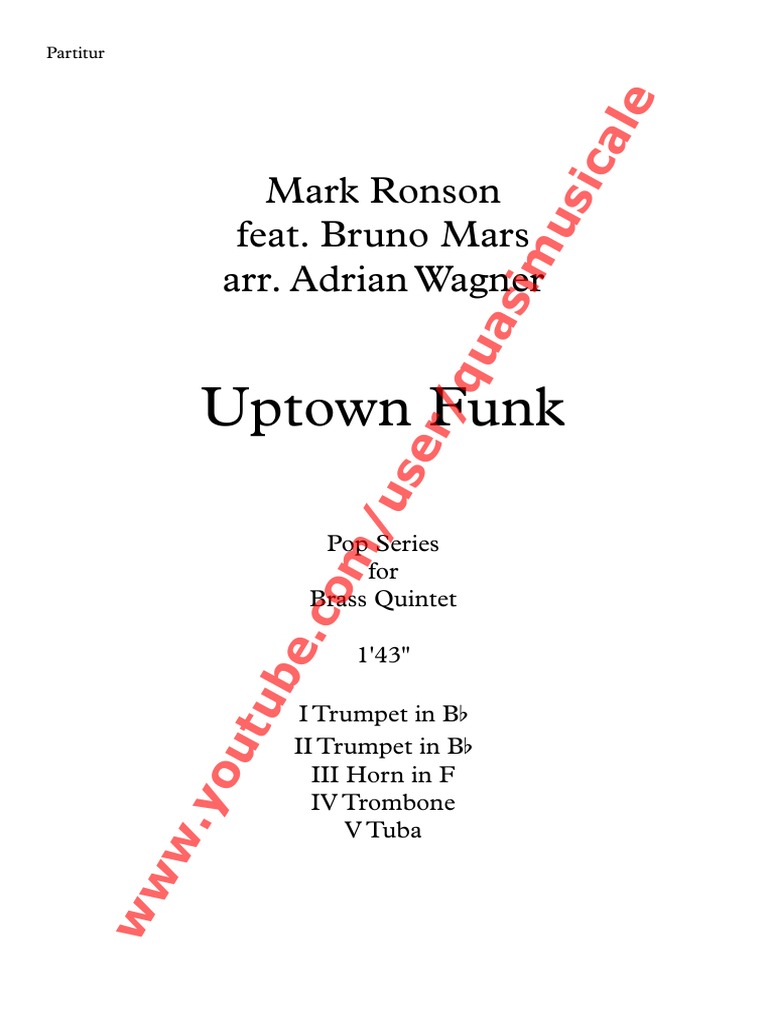 Pop Uptown Funk" (M.Ronson Feat. B.Mars) Arr. Adrian Wagner Brass