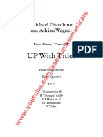 "Up With Titles" From Disney's UP (Michael Giacchino) Arr. Adrian Wagner - Brass Quintet (Sheet Music) Arrangement