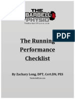 Runners Performance Checklist