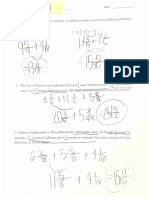 5th grade math lesson - student 1 work sample