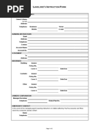 Landlord's Instruction Form