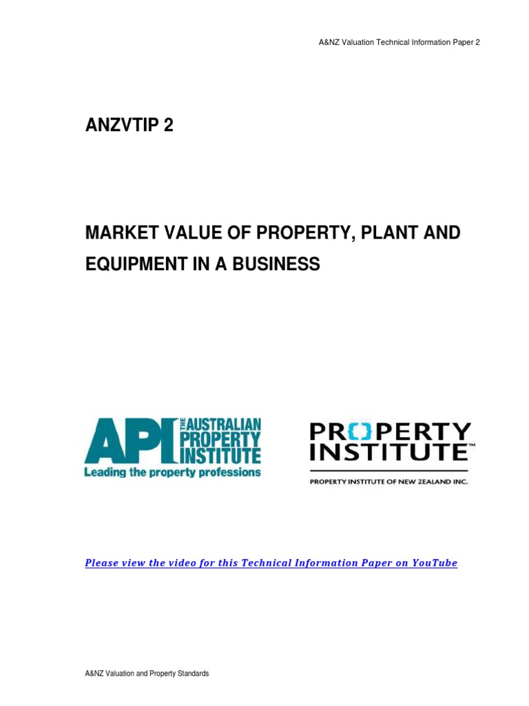 Market Value of Property Plant and Equipment in A Business PDF Real