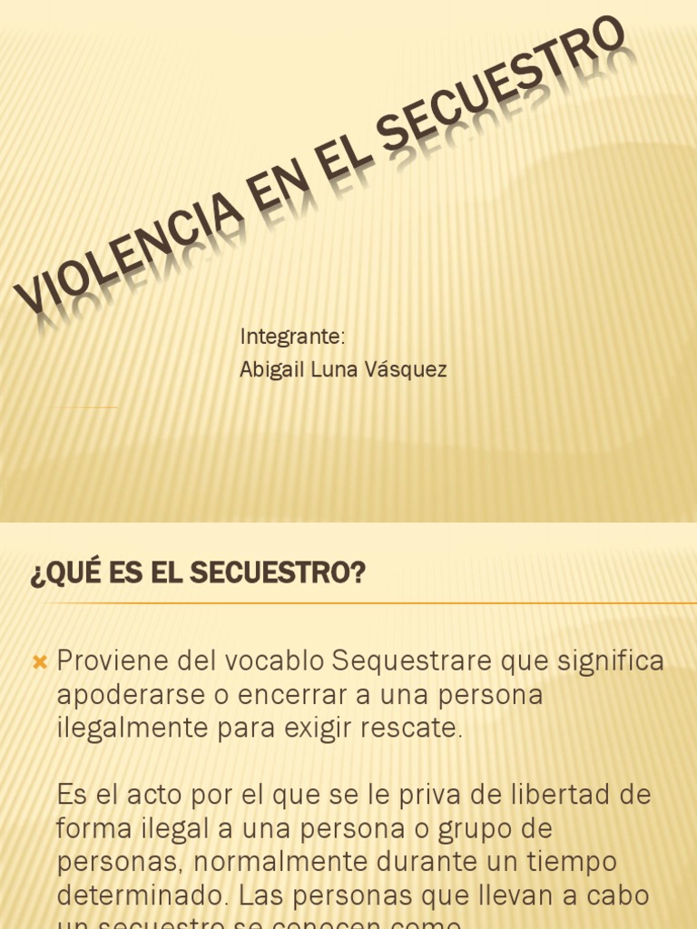 Violencia y Tipos de Secuestro | PDF | Secuestro | Crimen y violencia