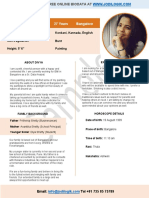 Biodata For Matrimony of A Working Girl From A Conservative Family PDF