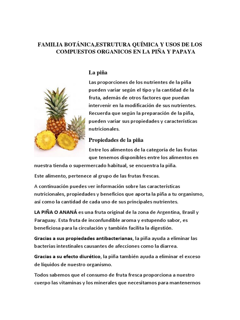 Familia Botánica Estrutura Química y Usos de Los Compuestos Organicos ...