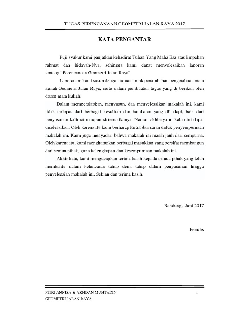 Laporan Geometrik Jalan