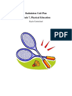 Badminton Unit Plan