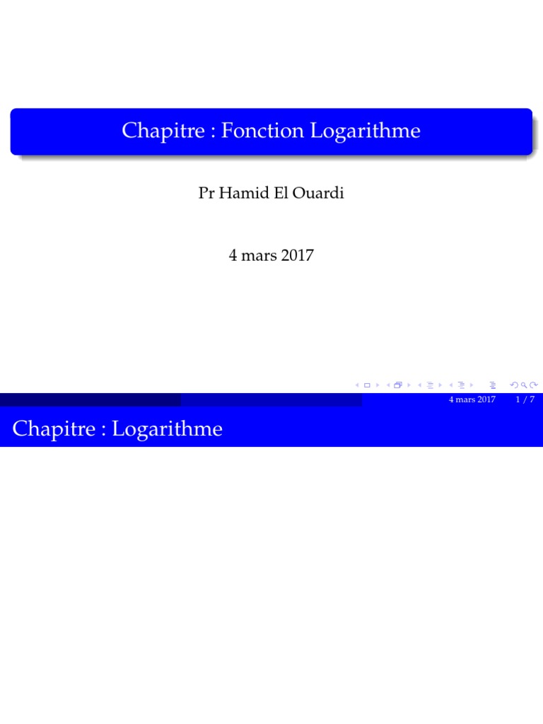 Cours3 Log PDF | PDF | Fonction exponentielle | Logarithme