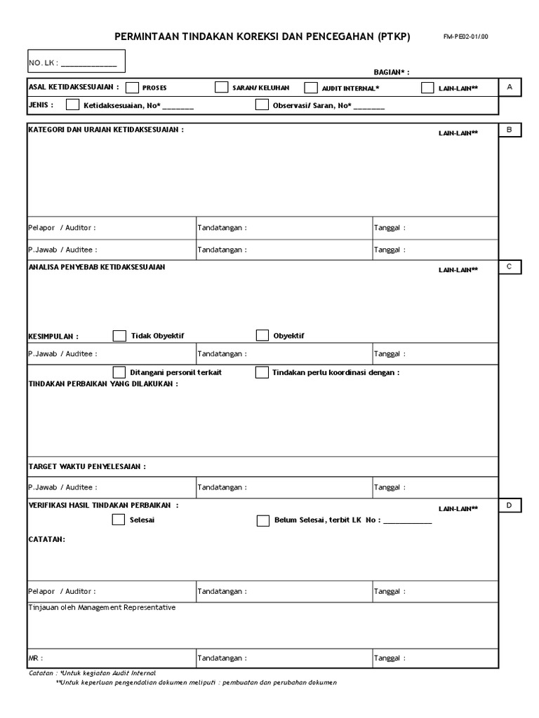 Form Internal Audit | PDF