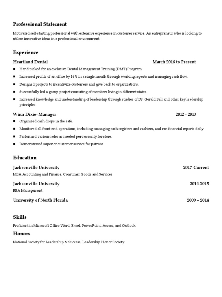 Resume no header pdf