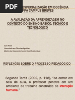 A Avaliação Da Aprendizagem