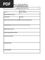 Weekly Lesson Plan Format